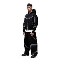 Nouvelle Collection Survêtement Homme Sportswear Personnalisé à Carreaux Grande Taille Imprimé Hiver à Capuche Logo Personnalisé 100% Coton Anti-Odeur