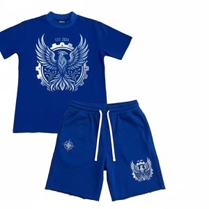 Nueva Llegada, Ropa Deportiva de Verano para Hombre, Conjunto de Camiseta y Pantalones Cortos Casuales para Gimnasio, 2 Piezas, 100% Algodón, Secado Rápido, Logotipo Personalizado Bordado - Product Image 2