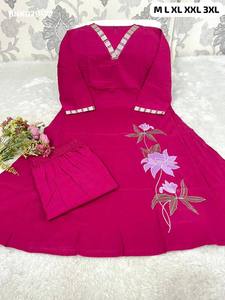 Conjunto de Kurti y Pantalón de Algodón con Bordado, Última Colección, Ropa Informal, Proveedor Mundial - Product Image 3