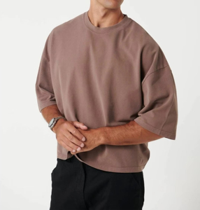Camiseta Moderna Oversize de Algodón con Hombros Caídos, Estilo Urbano, Ajuste Holgado, Unisex, Tendencia de Verano, Suave, Transpirable, Color Liso, Casual Diario - Product Image 6