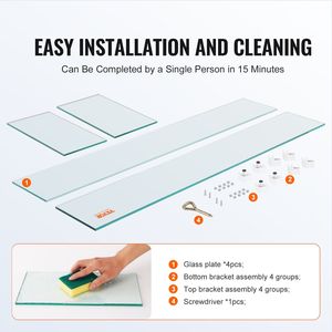 23.5 X 7.5 X 6.5 Inch Clear Tempered Glass Wind Guard for Square Gas <b>Fire</b> <b>Pit</b> <b>Table</b> 0.31 Inch Thick Wind Guard Firepits - Product Image 4