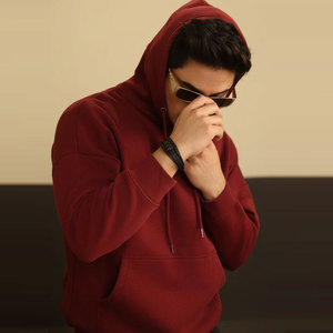 Sweat-shirts à capuche surdimensionnés en molleton épais à double couche, imprimés sur mesure, 100% coton, brodés, pour l'automne et l'hiver - Product Image 3