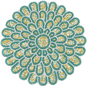 Handcrafted Round <b>Beaded</b> <b>Placemats</b> for Dining Table Wedding Christmas Decoration Family Gathering Parties - Product Image 1