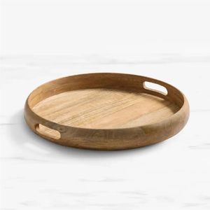 Bandeja de Servir de Madera Vintage con Asas, Cuadrada, con Patrón Geométrico Verde y Blanco, Decoración para Mesa de Hogar, Hotel o Restaurante - Product Image 3