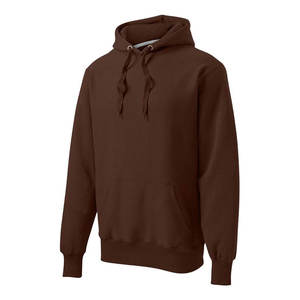Mens Solid Brown Heavyweight Fleece Pullover <b>Hoodie</b> Long Sleeve Kangaroo Pocket Sweatshirt OEM ODM Wholesale Apparel - Product Image 6