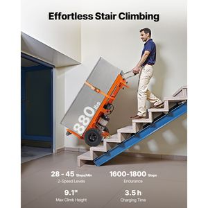Carrello Elettrico Saliscale per Carichi Pesanti 400 kg, Attrezzatura per lo Stoccaggio Merci con Maniglia Estensibile da 400 cm - Product Image 2