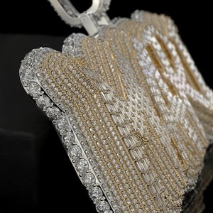 Pendentif Rapper Personnalisé en Argent 925 de Haute Qualité avec Moissanite, Collier Hip Hop, Bijou Plaqué Or, Style Iced Out, Certifié GRA - Product Image 3