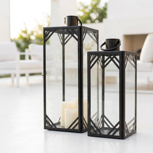 Fabricants de lanternes à bougies en métal noir pour la décoration de la maison et du patio - Product Image 1