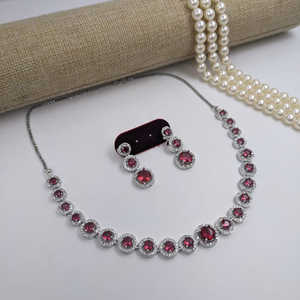 Ensemble collier américain en diamant plaqué argent 11103289DP Elegant Fine Jewelry - Product Image 1
