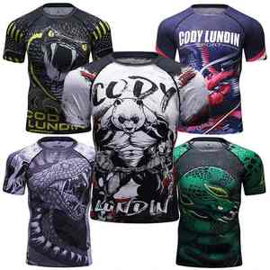 Compression Sports Tops Gym T Shirt in Stock Sport Homme Workout <b>Clothes</b> Custom Quick Dry Mens Compression Shirt - Product Image 4