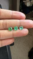 Émeraudes naturelles rondes taille brillant vertes, pierres précieuses en vrac pour la fabrication de bijoux 6 MM
