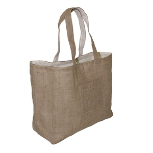 Bolsa Tote Reversible de Doble Cara, Estilo de Vida Diario Único, Ecológica, de Yute y Algodón, Tipo Convertible para Uso en Ambos Lados - Product Image 2