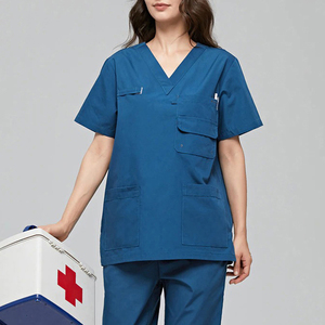 Nuevo Conjunto de Uniformes Médicos Unisex a la Moda, Uniformes de Hospital para Doctores con Tela y Color Personalizados - Product Image 6