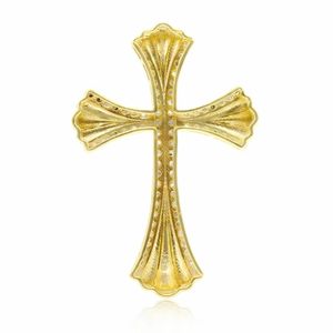 Gold Color Diamond <b>Cross</b> Pendant Necklace Link <b>Chain</b> Religious Unisex Fashion Jewelry - Product Image 3
