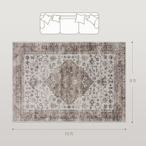 Tappeto Vintage Marrone Chiaro per Soggiorno e Camera da Letto 8x10, Lavabile in Lavatrice, Antiscivolo, per Sala da Pranzo - Product Image 4