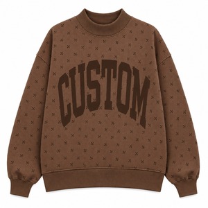 Sweat-shirt ample à col montant pour femme en molleton brossé doux, style urbain tendance, vente en gros - Product Image 2