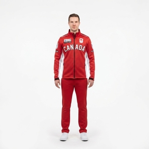 Custom OEM Women's Tailored Softshell Team Canada Curling Jacket Formal Streetwear Red White Zip Outerwear with Custom Patch - Product Image 1