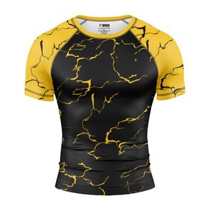 เสื้อรัดกล้ามเนื้อ MMA BJJ แขนสั้นผู้ชาย ผ้าซาตินยืดได้ 4 ทิศทาง ระบายอากาศได้ดี UPF50+ ป้องกันแบคทีเรีย เป็นมิตรกับสิ่งแวดล้อม รับผลิตแบบ OEM - Product Image 6