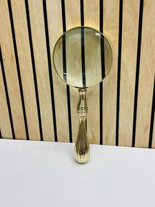 Loupe de poche de 4 pouces avec poignée en laiton massif et cadre en laiton |   Loupe de lecture et d'inspection en verre optique - Product Image 6