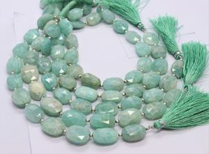 ลูกปัดอะเมโซไนต์ทรงรีเหลี่ยมเพชรพลอยธรรมชาติ AAA ขนาด 12x16 มม. ลูกปัดพลอยอะเมโซไนต์ 8 นิ้ว สำหรับทำเครื่องประดับ ขายส่ง - Product Image 4