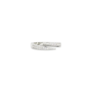 Sliced Perfection Diamond Band <b>Ring</b> Sterling Silver Hand <b>Set</b> Synthetic Diamonds Minimalist Unisex Everyday Luxury 18K White Rose - Product Image 4