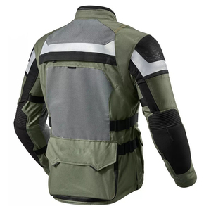 Combinaison de moto pour homme en Cordura vert olive, veste et pantalon imperméables en polyester, pour usage extérieur en été, fermeture éclair. - Product Image 3
