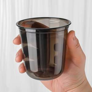 Vaso de Plástico Personalizado YAMAT de Color Negro <span class=keywords><strong>para</strong></span> Bebidas Frías, Leche, Jugos, Té de Burbujas, con Logotipo Personalizado - Product Image 3