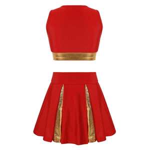 Uniformes de Animadoras Personalizados de Alta Calidad para Mujer, Ropa Deportiva Cómoda, Conjuntos de Uniformes de Animadoras con Pedrería 100% Poliéster - Product Image 4