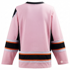 Maillot de hockey sur glace en tissu mesh respirant, anti-UV, séchage rapide, polyester, col en V, manches longues, homme adulte, personnalisable, logo sur mesure - Product Image 2