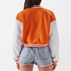 Custom Designed Women's Varsity Jacket for Winters Long Sleeve genuine Leather Knitted Processing Wholesale Varsity Jackets - Product Image 3