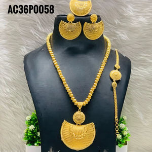 Ensemble de bijoux pendentif en laiton plaqué or 24 carats avec chaîne à maillons, tendance, cadeau unisexe/femme - Product Image 1