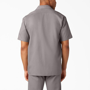 Unisex Workwear Set Solid Color Short Sleeve Shirt <b>Pants</b> Viscose/Polyester Breathable Eco-Friendly Quick Dry Plus Size Casual - Product Image 4