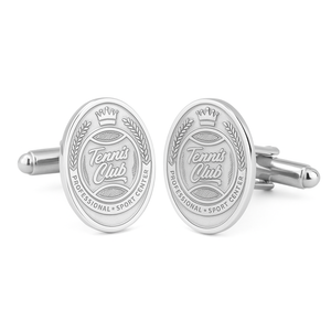 Boutons de manchette personnalisés en argent antique avec logo équestre pour club sportif, cadeau de groupe - Product Image 3