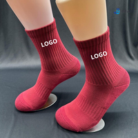 Chaussettes en tricot rouges personnalisées avec logo, style classique pour hommes, pour le sport, le tennis, le pickleball, le cyclisme, le golf, uniforme d'équipe, club