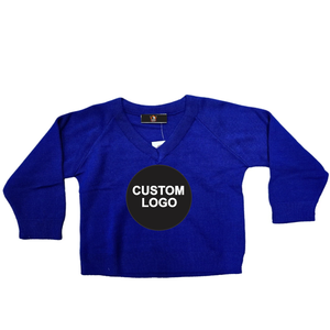 Suéter de punto personalizado para otoño/invierno, para niños/niñas, cuello en V, jersey de punto, suéter escolar, UNISEX - Product Image 2