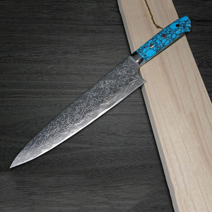 Couteau de chef en acier Damas, fait main, à motif, outil de découpe professionnel, prise en main confortable pour la cuisine - Product Image 1