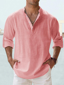Vente <span class=keywords><strong>en</strong></span> gros de sweat-shirts <span class=keywords><strong>en</strong></span> <span class=keywords><strong>lin</strong></span> pour hommes, tailles S-5XL, manches longues, couleur unie, coupe ample, col montant, t-shirt confortable <span class=keywords><strong>en</strong></span> coton - Product Image 5