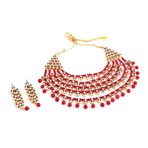 Indian Stylish Layered Pearl Rani Haar Long Kundan Necklace Zircon Alloy Jewellery Set Wedding Engagement Party Gift Hiphop Gold - Product Image 3