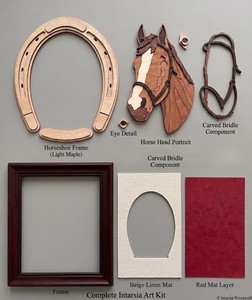 Framed <b>Wooden</b> Horse Head Wall Decor With Horseshoe Design Good Luck Banner <b>Rustic</b> Style For Living Room - Product Image 4