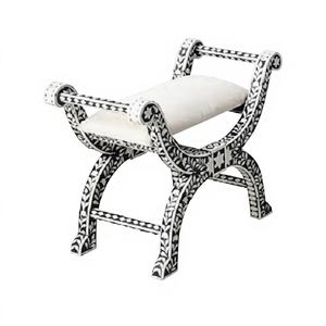 Fauteuil de loisirs en os incrusté de nacre fait à la main, style moderne, salle à manger, salon, fabrication indienne, haute qualité - Product Image 5