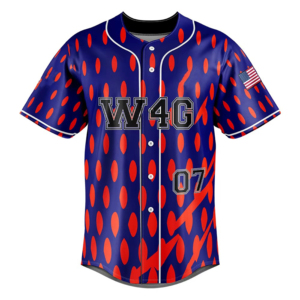 Wholesale Baseball Jersey Sublimated Print Polka Dot Pattern Moisture Wicking 100% <b>Polyester</b> Short Sleeve Adult Regular Fit - Product Image 2