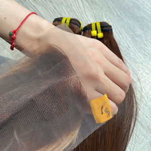 Precio de fábrica 100% Raw Virgin vietnamita Trama humana encaje hueso recto marrón marca de nacimiento Color Super doble dibujado extensiones de cabello - Product Image 6