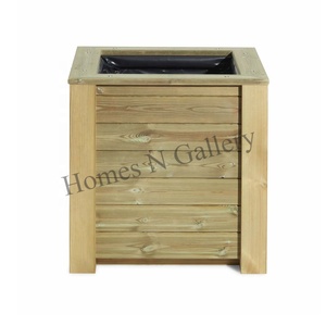 Best Selling Outdoor <b>Wooden</b> <b>Planters</b> Pots Handmade with Attractive Minimalist Design Natural Finishing Low Price - Product Image 5