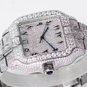 นาฬิกาควอตซ์ผู้ชายประดับเพชรโมอิสซาไนต์เต็มเรือน หรูหรา สไตล์ฮิปฮอป นาฬิกาประดับเพชรระดับพรีเมียม - Product Image 5