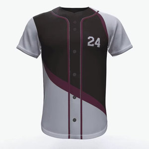 เสื้อเบสบอลผู้ชายแบบติดกระดุม ชุดกีฬาสโมสร ออกแบบเองได้ ขายส่ง - Product Image 1
