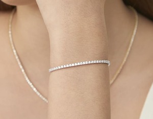 Pulsera de Diamantes de Laboratorio en Oro Blanco con Corte Redondo, Joyería Fina de Lujo - Product Image 2