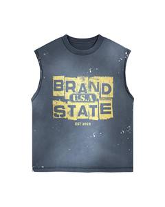 Multi Color Sleeveless Tank <b>Top</b> & Shorts Set | Oversized Streetwear Two Piece Set | OEM Private Label Manufacturer - Product Image 4