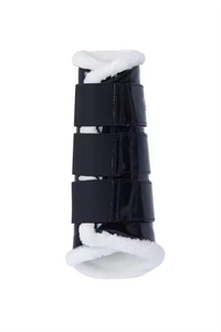 Fabricante profesional de productos para equitación, botas ecuestres de cuero patentado, botas para cepillar los tendones del caballo, precio de fábrica ecuestre - Product Image 3