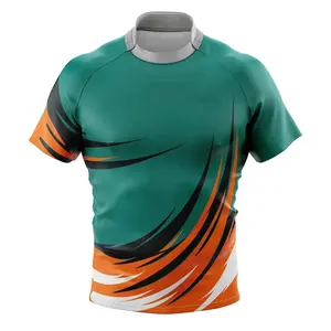 नई आगमन Mens उच्च बनाने की क्रिया रग्बी फुटबॉल जर्सी खेल टीम पहनें Sublimated रग्बी जर्सी