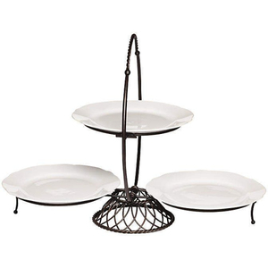 Silver Finish Handmade Iron Metal Plate Rack Perfect For Kitchenware <b>Tabletop</b> Standing Multifunction Plate <b>Storage</b> Holder - Product Image 2